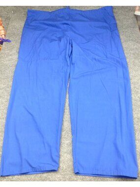 AMS Uniforms Royal Blue Drawstring Scrub Pants 5XL Cotton/Polyester Blend